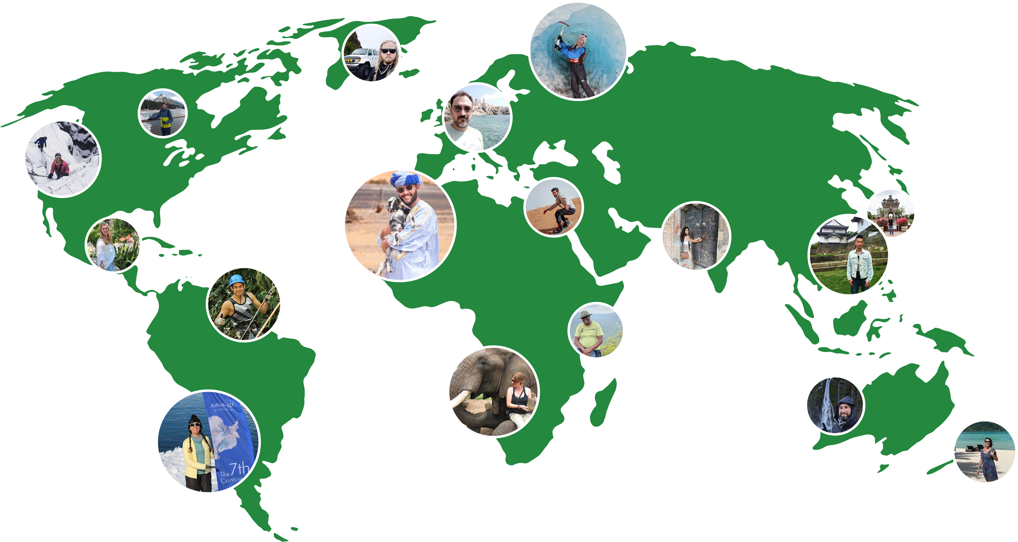 Global travel destinations map